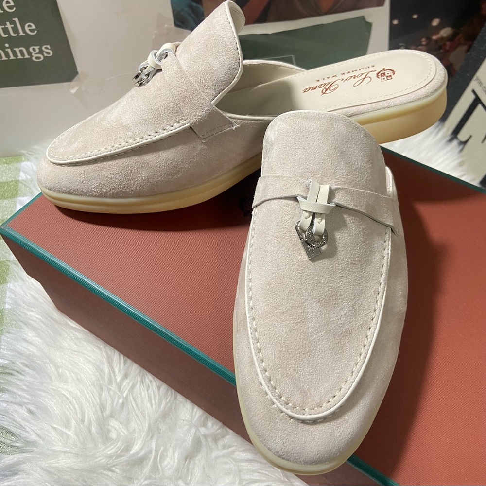 Loro Piana Cream Suede Mules - Picture 5 of 5